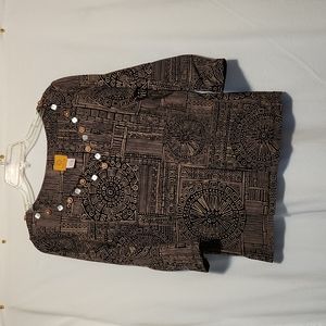 Tribal print knit top